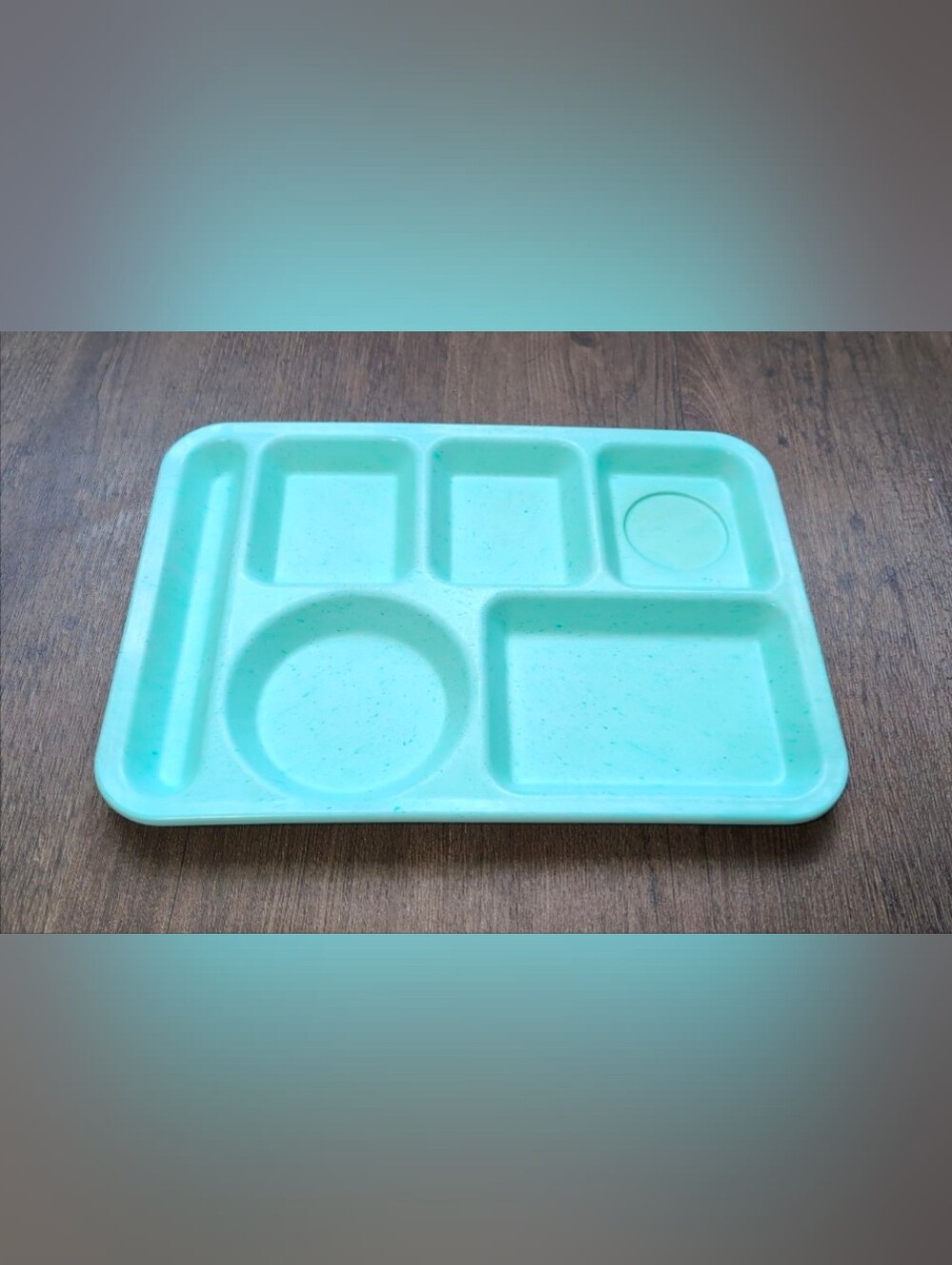 Carlisle blue school cafeteria tray 6 compartments 10"×14"